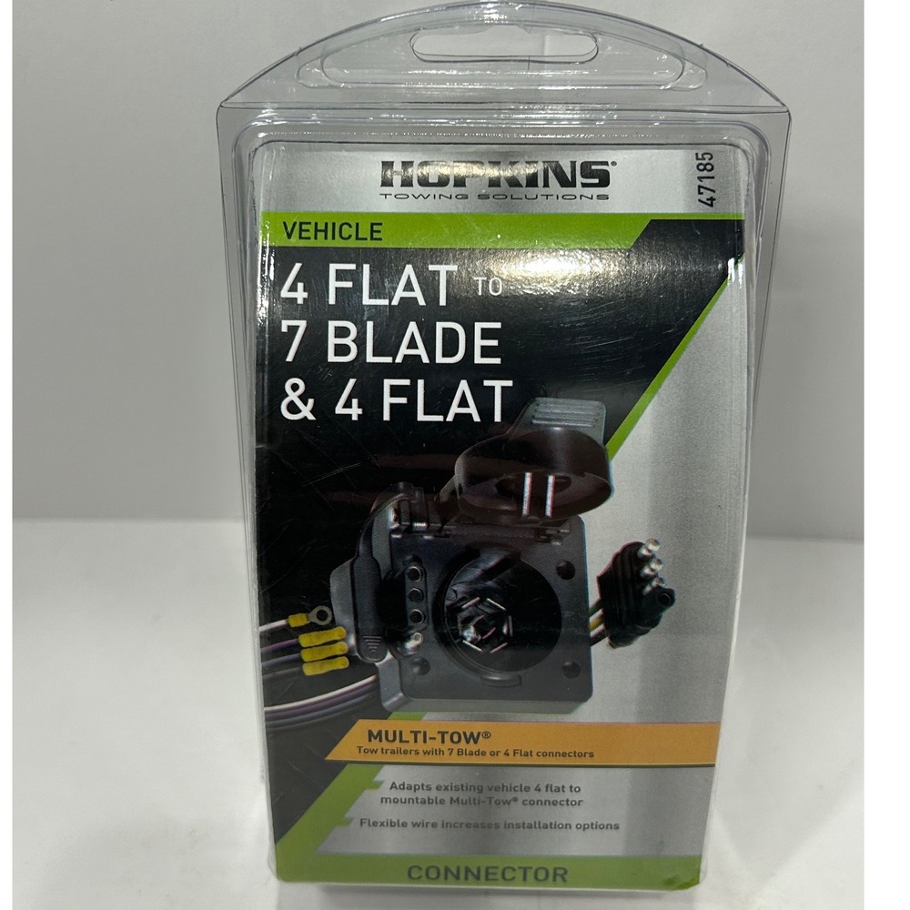 Hopkins 47185 Multi-Tow 4 Flat to 7 Blade and 4 Flat Trailer Connector Adapter